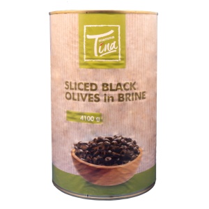 Czarne oliwki krojone w solance 4,35kg Mamma Tina